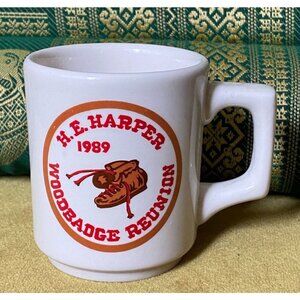 Boy Scouts Vintage Coffee Mug H. E. Harper Woodbridge Reunion 1989 Hiking Boots